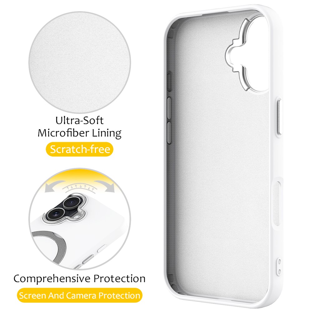  iPhone 16 Skal MagSafe Kickstand Hybrid Vit