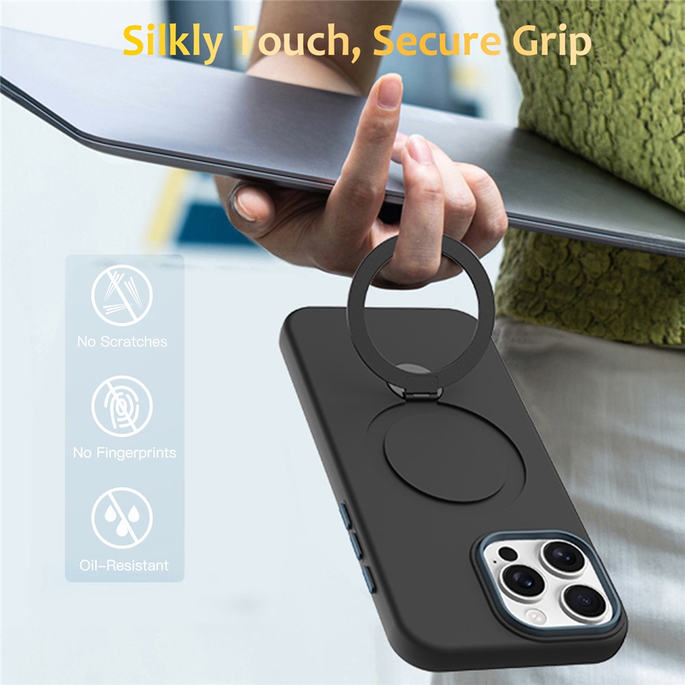  iPhone 16 Pro Skal MagSafe Kickstand Hybrid Svart