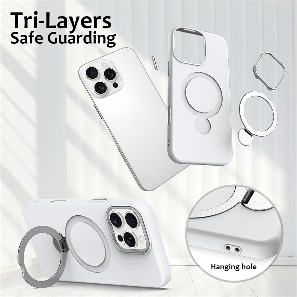  iPhone 16 Pro Max Skal MagSafe Kickstand Hybrid Vit