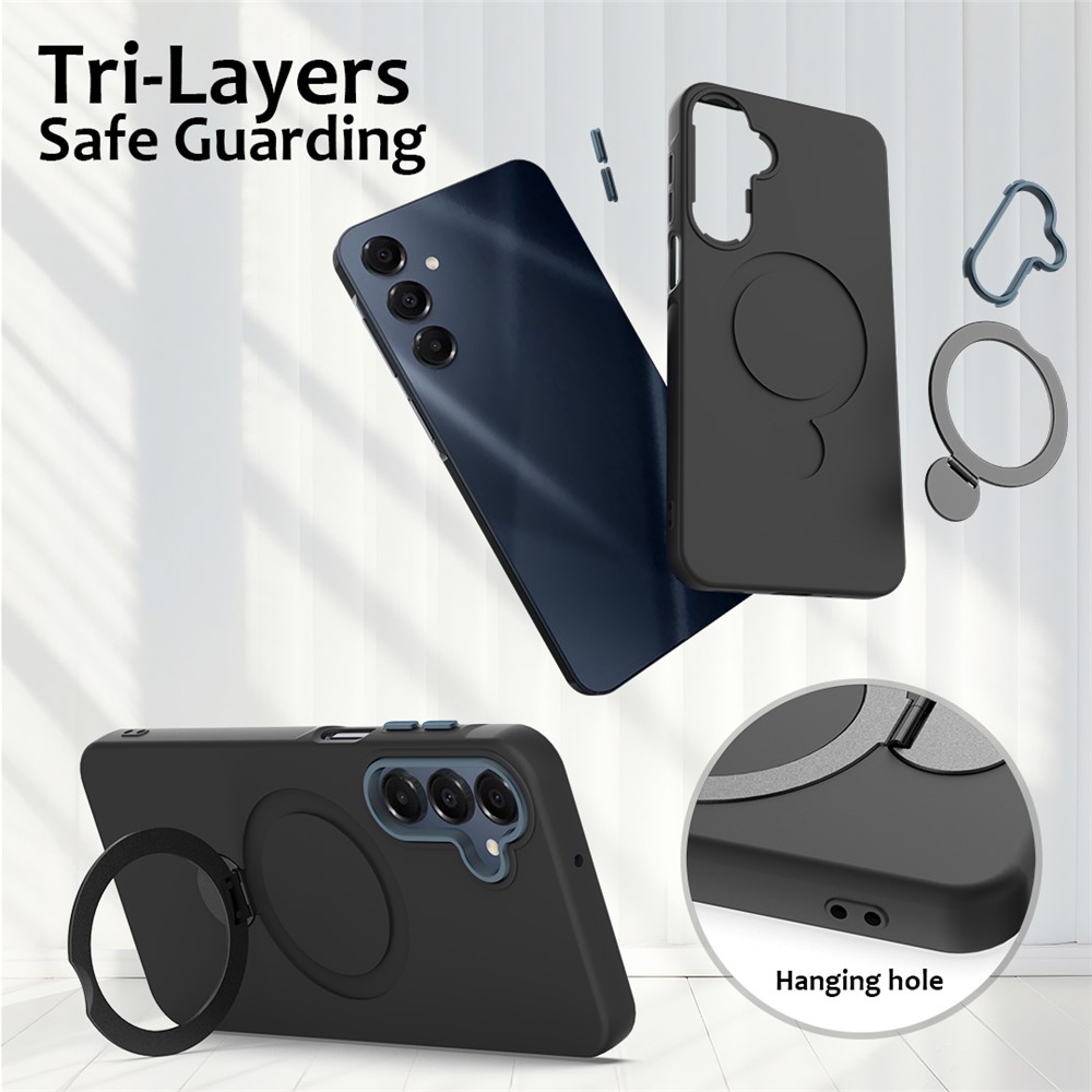  Samsung Galaxy A16 Skal MagSafe Kickstand Hybrid Svart