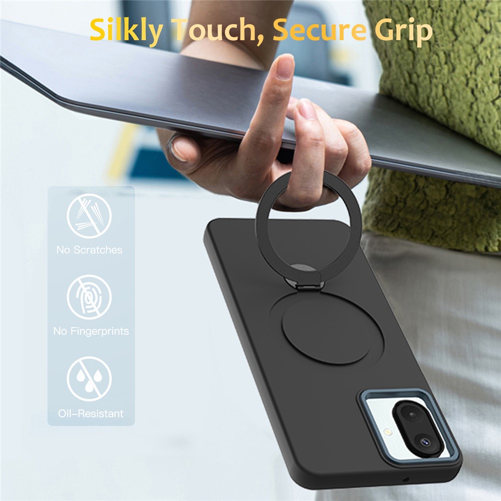  Samsung Galaxy A07 Skal MagSafe Kickstand Hybrid Svart