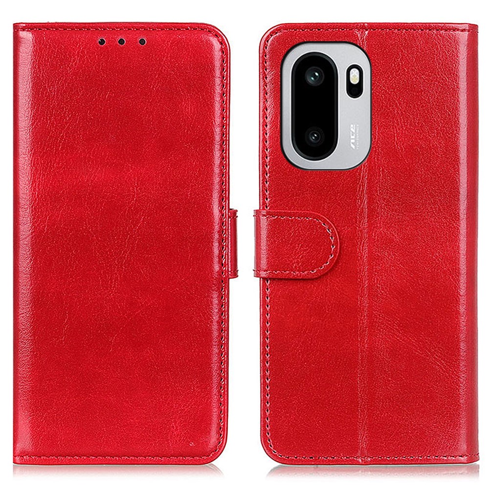  OnePlus 15R Fodral Crazy Horse Läder Röd