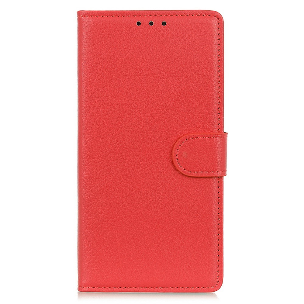  OnePlus 15R Fodral Litchi Läder Röd