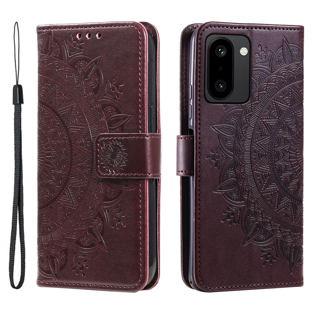  OnePlus 15R Fodral Mandala Läder Brun