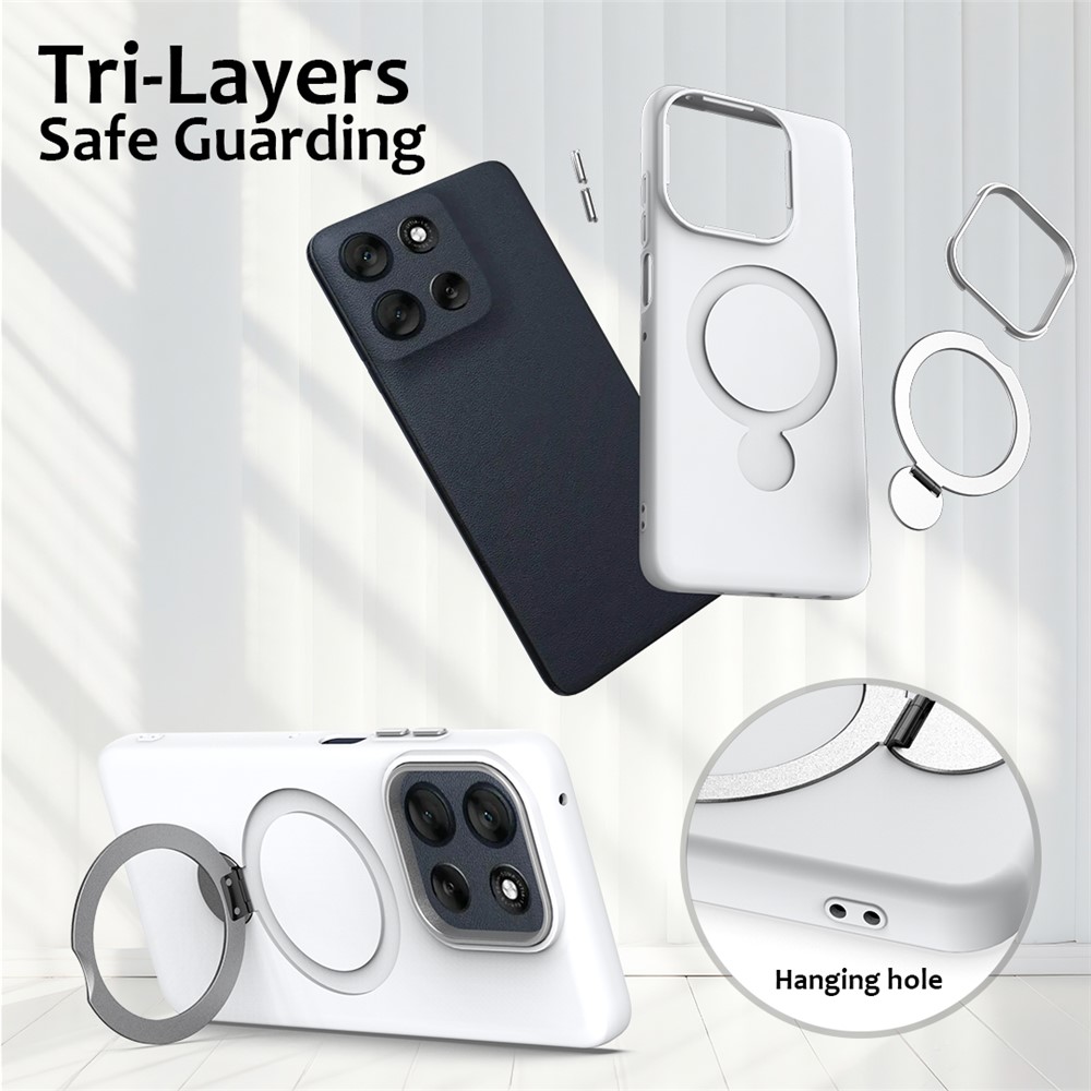  Motorola Edge 70 Skal MagSafe Kickstand Hybrid Vit