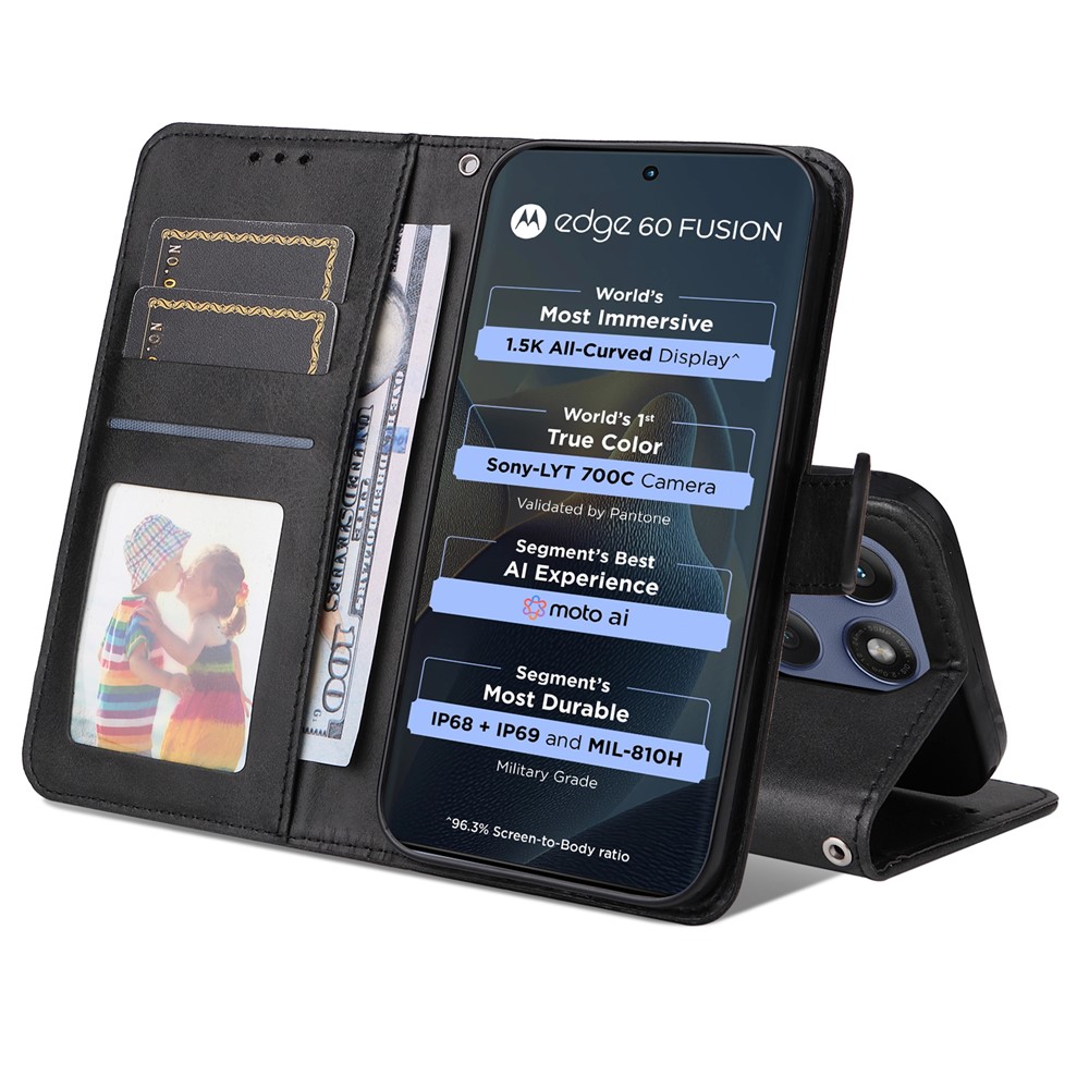  Motorola Edge 60 / 60 Pro / 60 Fusion Fodral Läder Svart