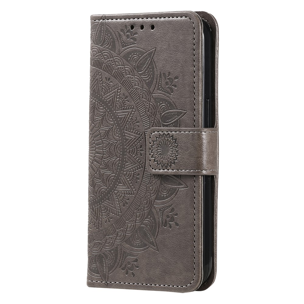  Sony Xperia 1 VII Fodral Mandala Läder Grå