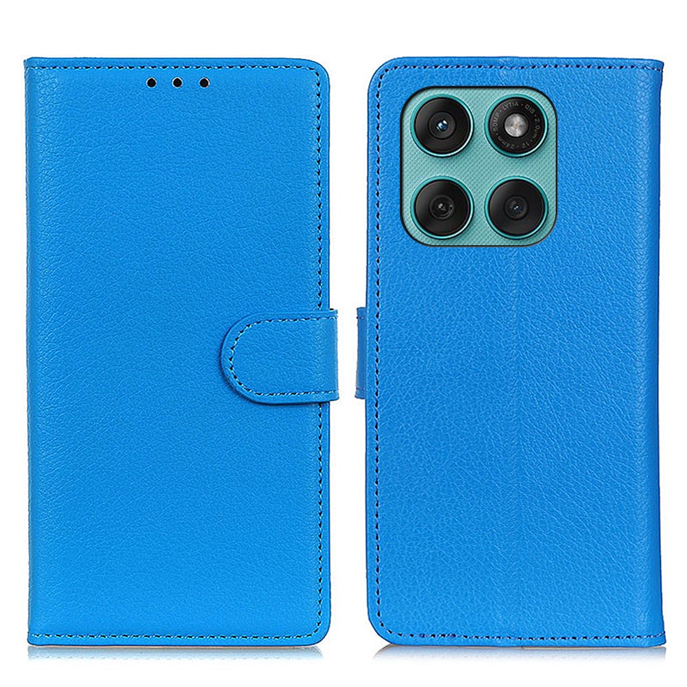  Motorola Edge 60 / 60 Fusion Fodral Litchi Läder Blå
