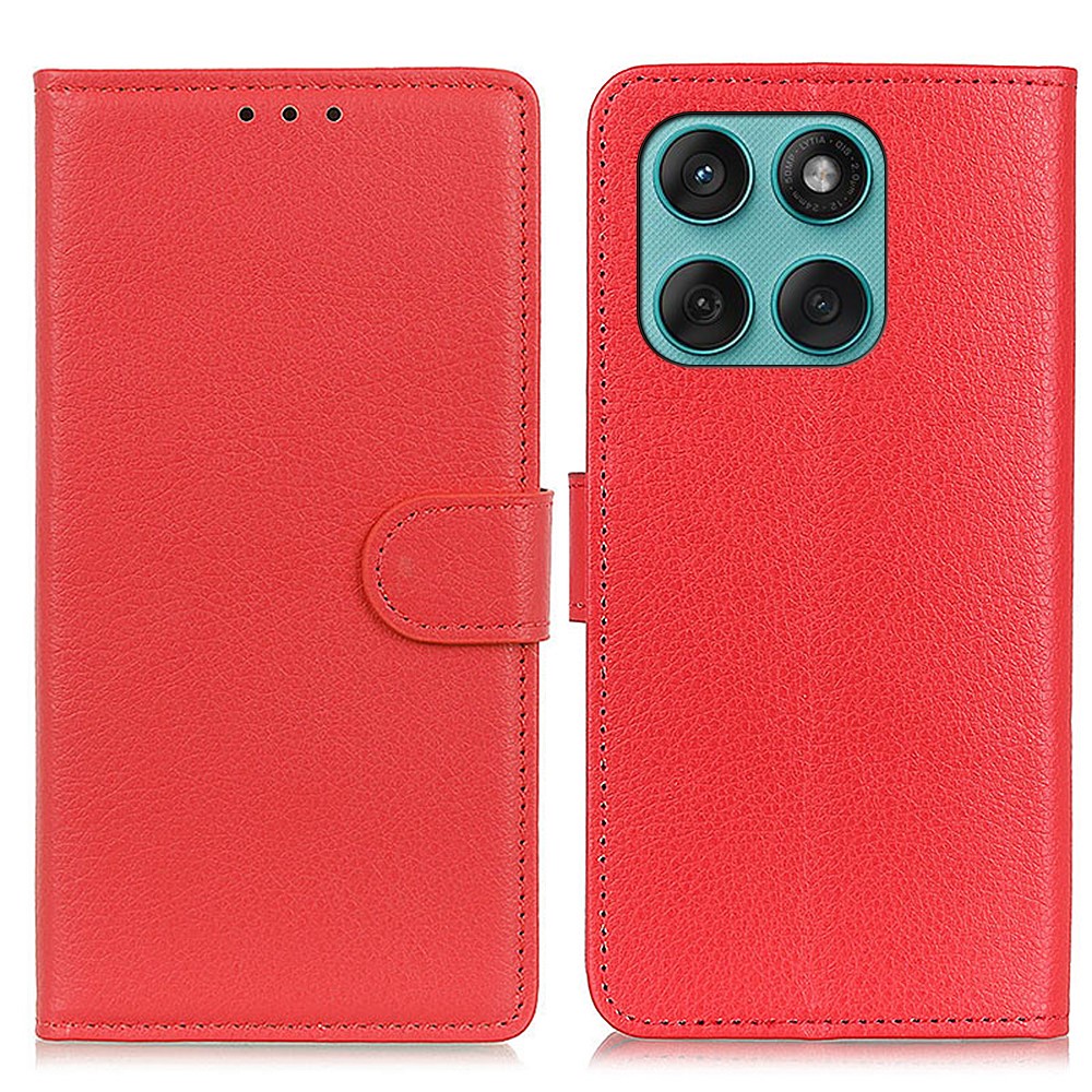  Motorola Edge 60 / 60 Fusion Fodral Litchi Läder Röd