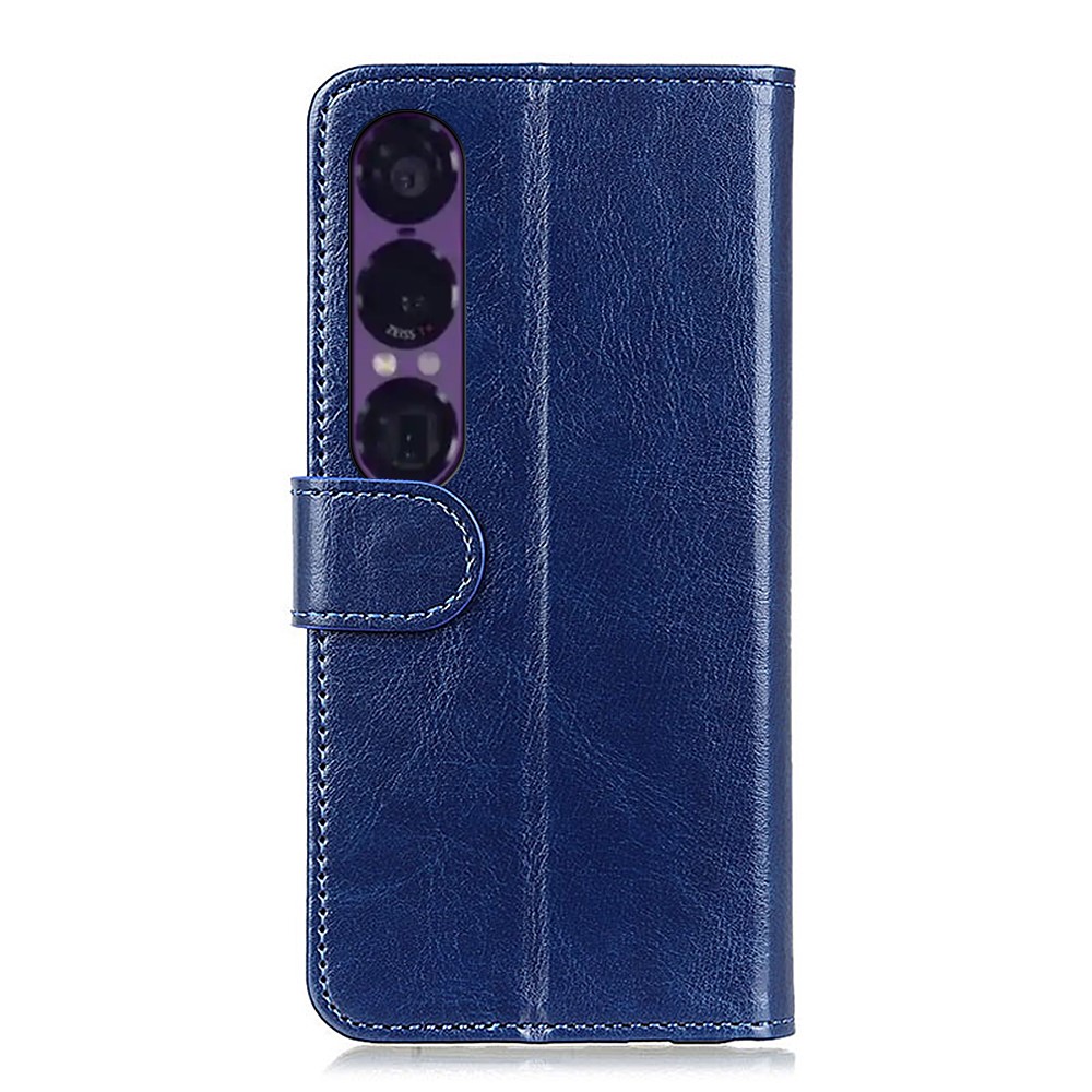  Sony Xperia 1 VII Fodral Crazy Horse Läder Blå