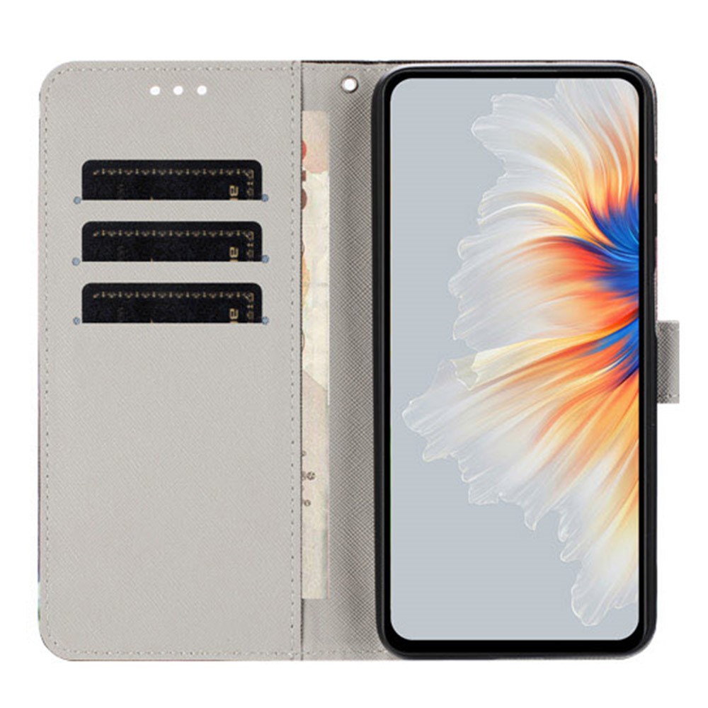  Sony Xperia 1 VII Fodral Med Tryck Rosa Blommor