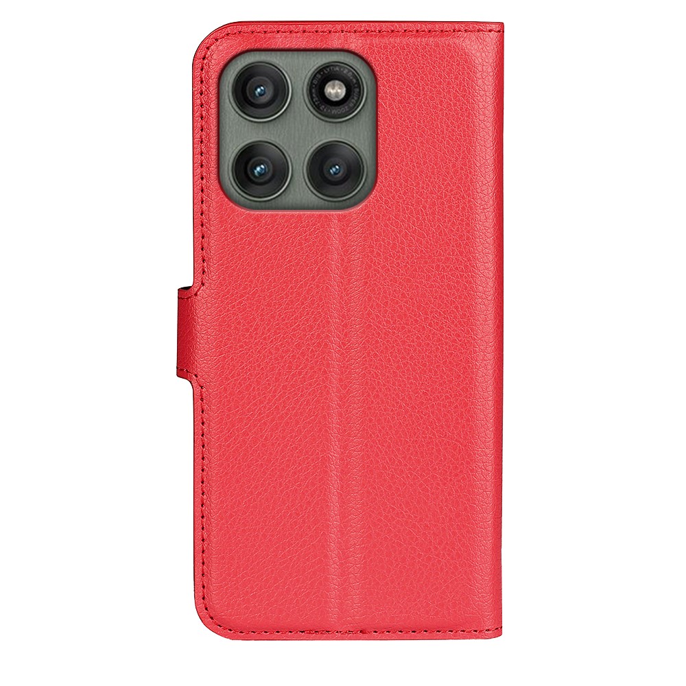  Motorola Edge 60 Pro Fodral Litchi Läder Röd