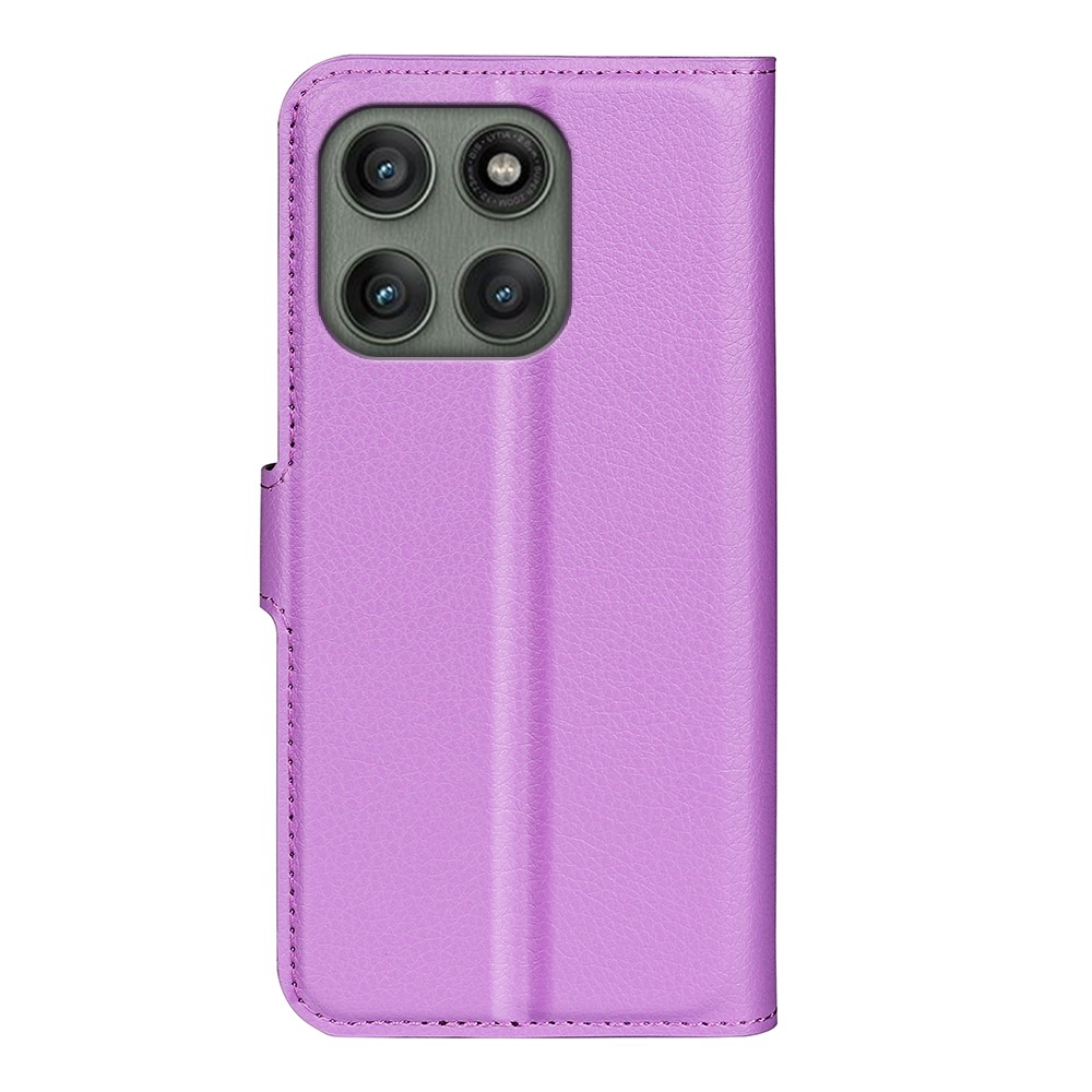  Motorola Edge 60 Pro Fodral Litchi Läder Lila