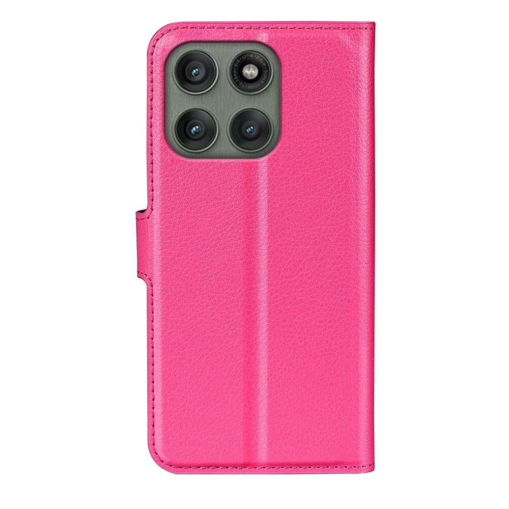  Motorola Edge 60 Pro Fodral Litchi Läder Rosa