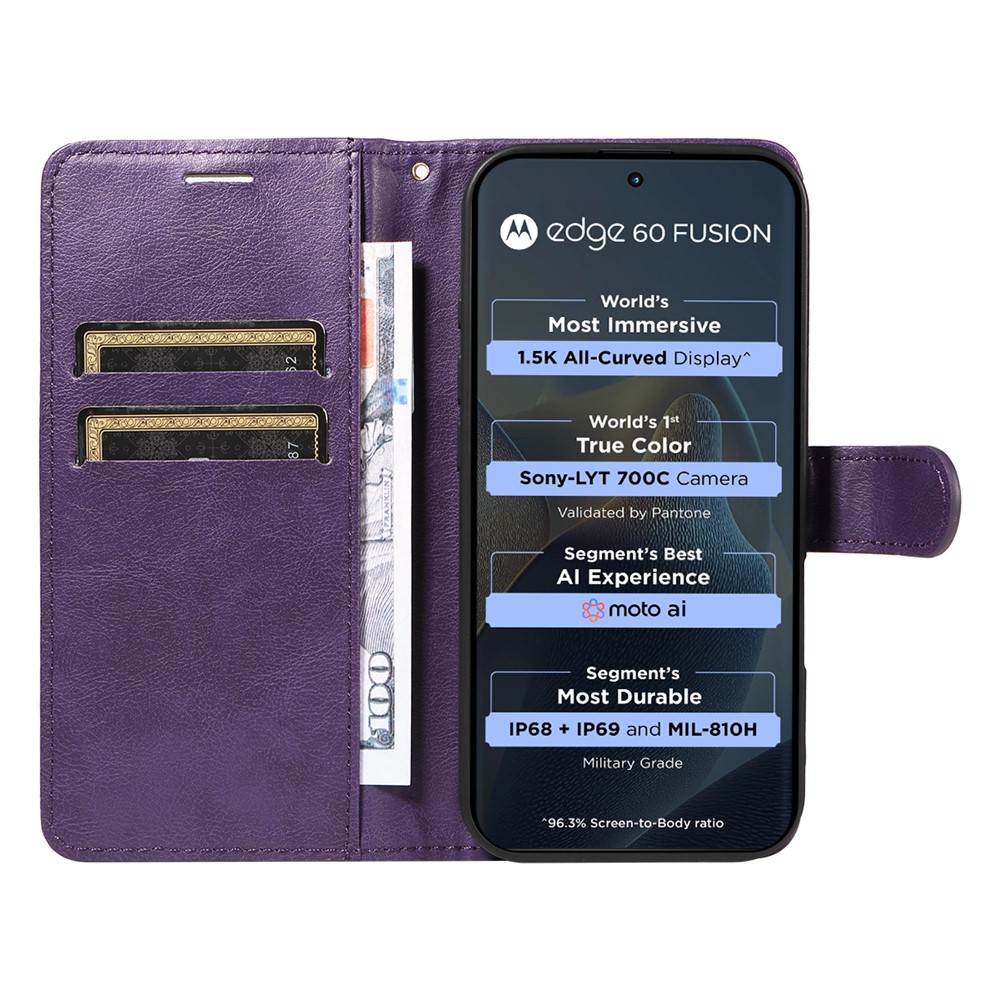  Motorola Edge 60 / 60 Pro / 60 Fusion Fodral Läder Lila