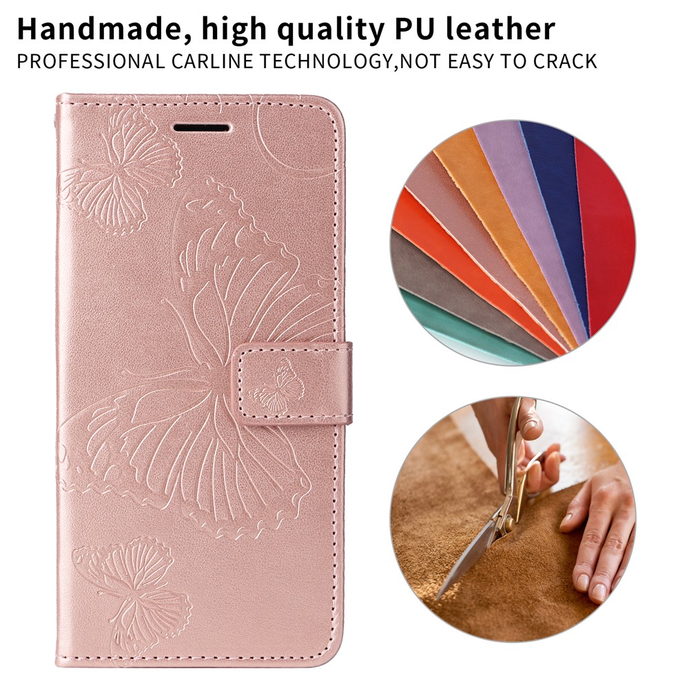  Motorola Edge 60/60 Pro/60 Fusion Fodral Fjäril Tryck Roséguld