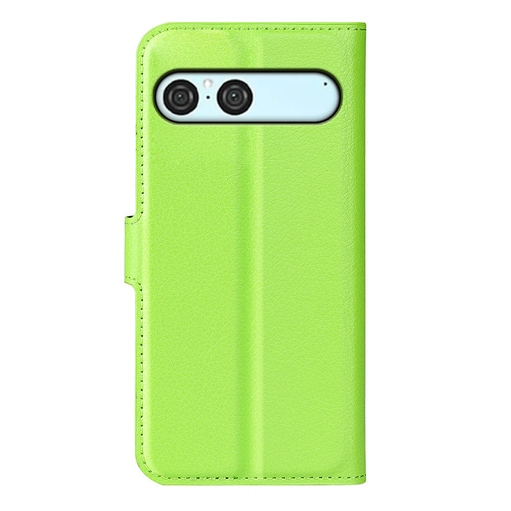  Sony Xperia 10 VII Fodral Litchi Läder Grön