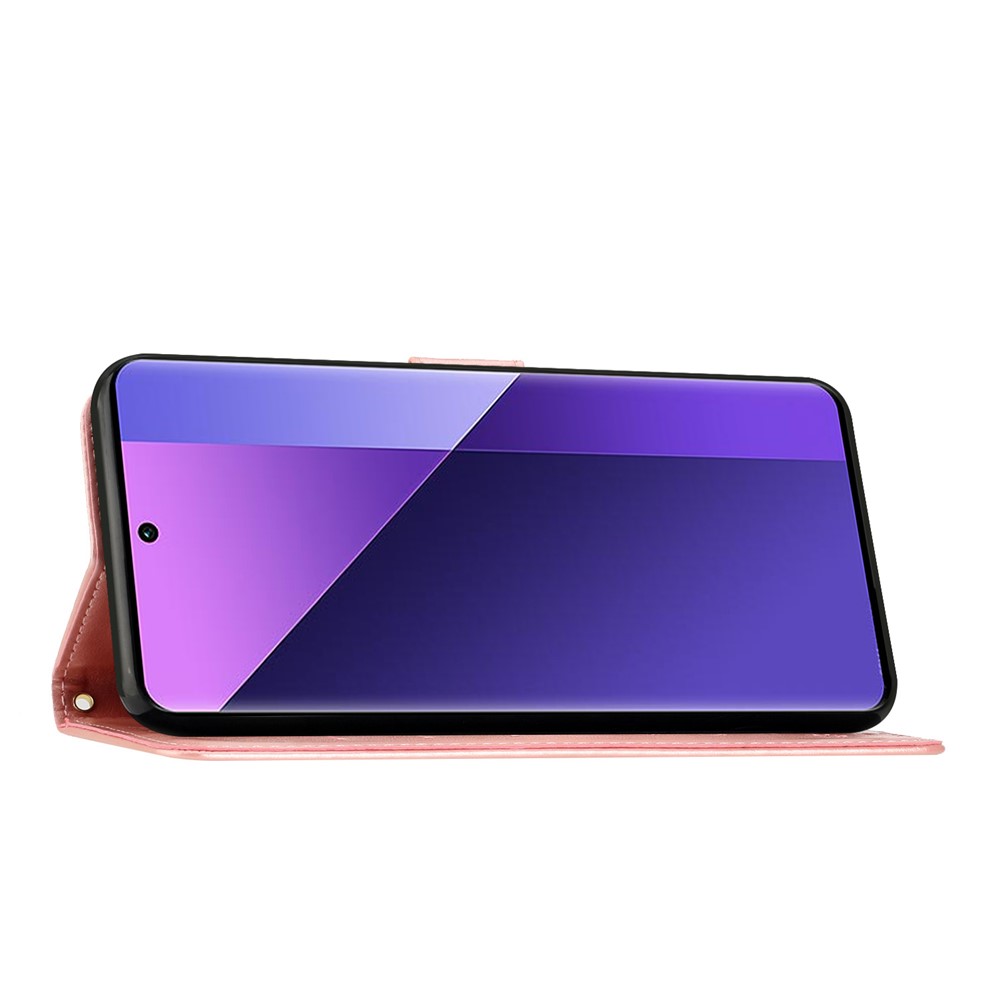  Sony Xperia 10 VII Fodral Med Blommigt Tryck Roséguld