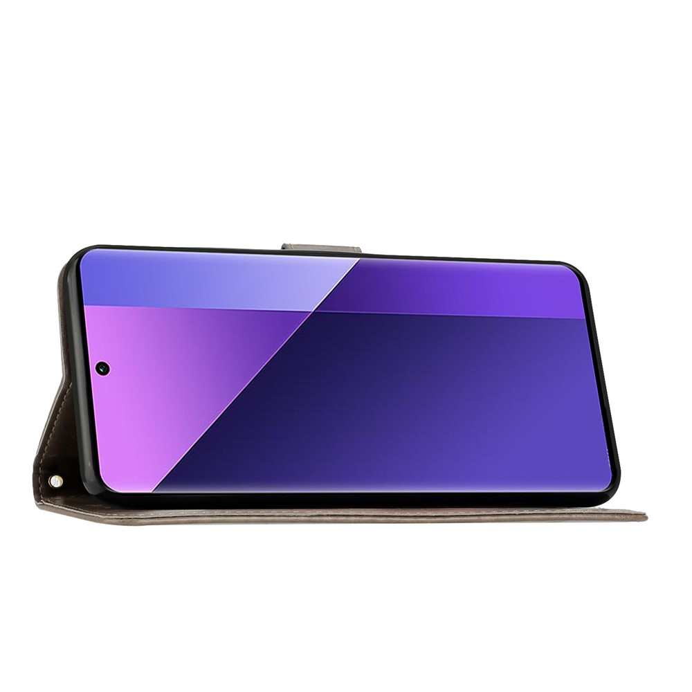  Sony Xperia 10 VII Fodral Med Blommigt Tryck Grå