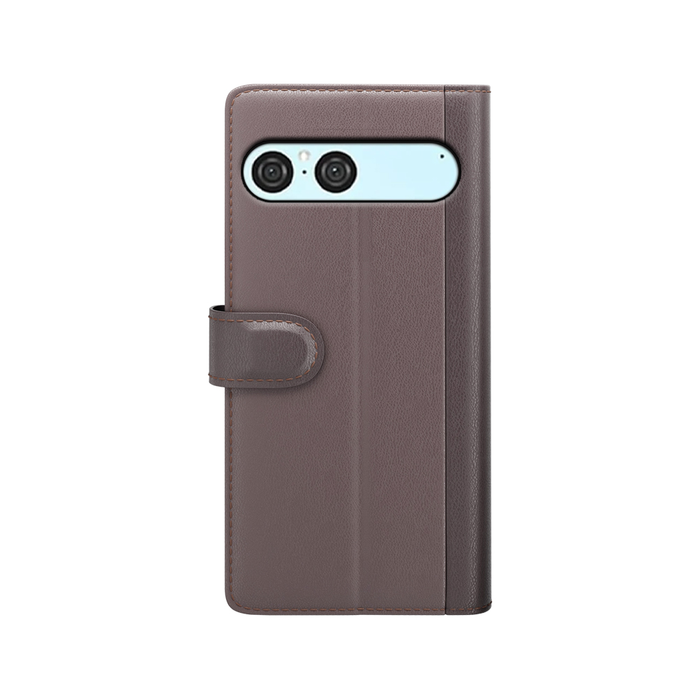  Sony Xperia 10 VII Fodral Premium Äkta Läder Brun