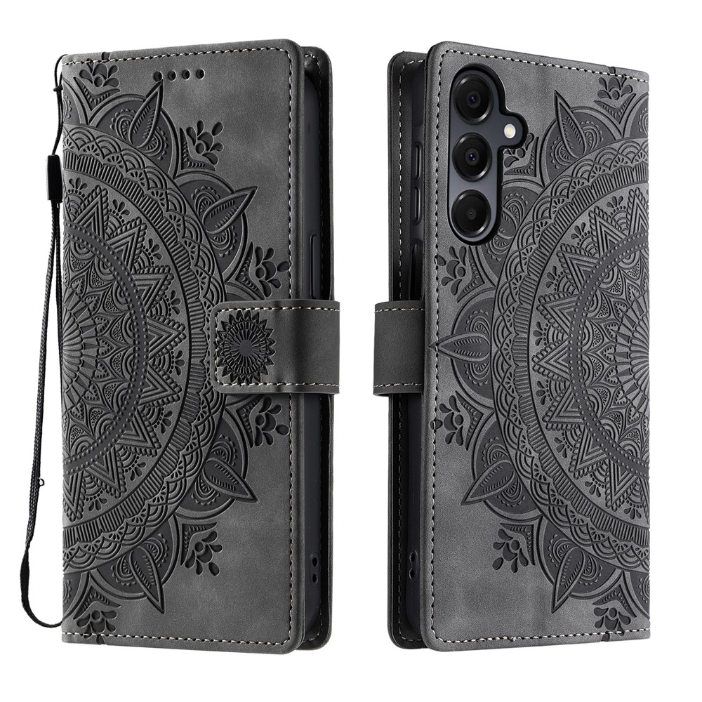  Samsung Galaxy A27 Fodral Mandala Läder Grå