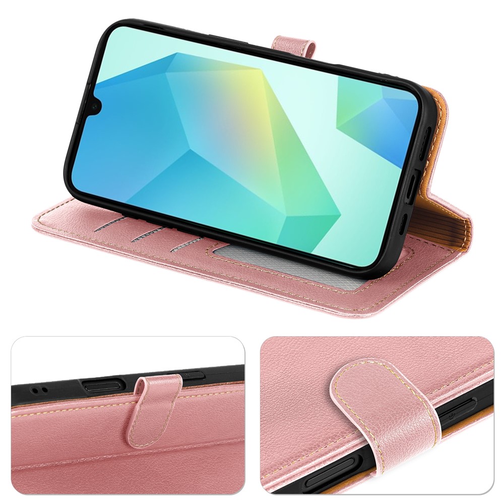  Samsung Galaxy A27 Plånboksfodral Läder Roséguld