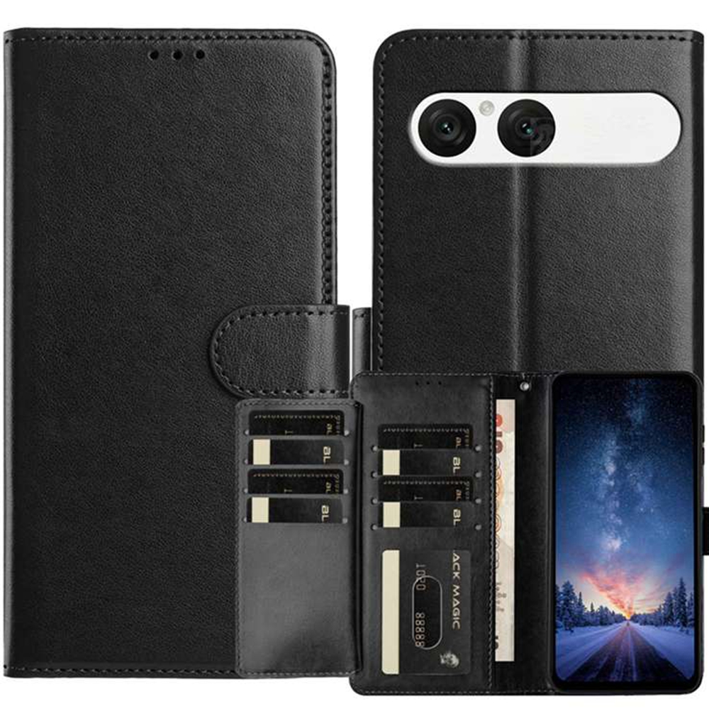  Sony Xperia 10 VII Fodral Multifunktionellt Läder Svart