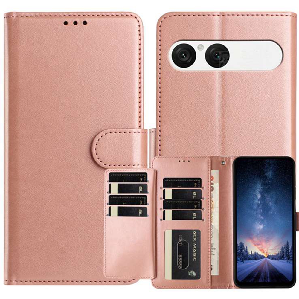  Sony Xperia 10 VII Fodral Multifunktionellt Läder Roséguld
