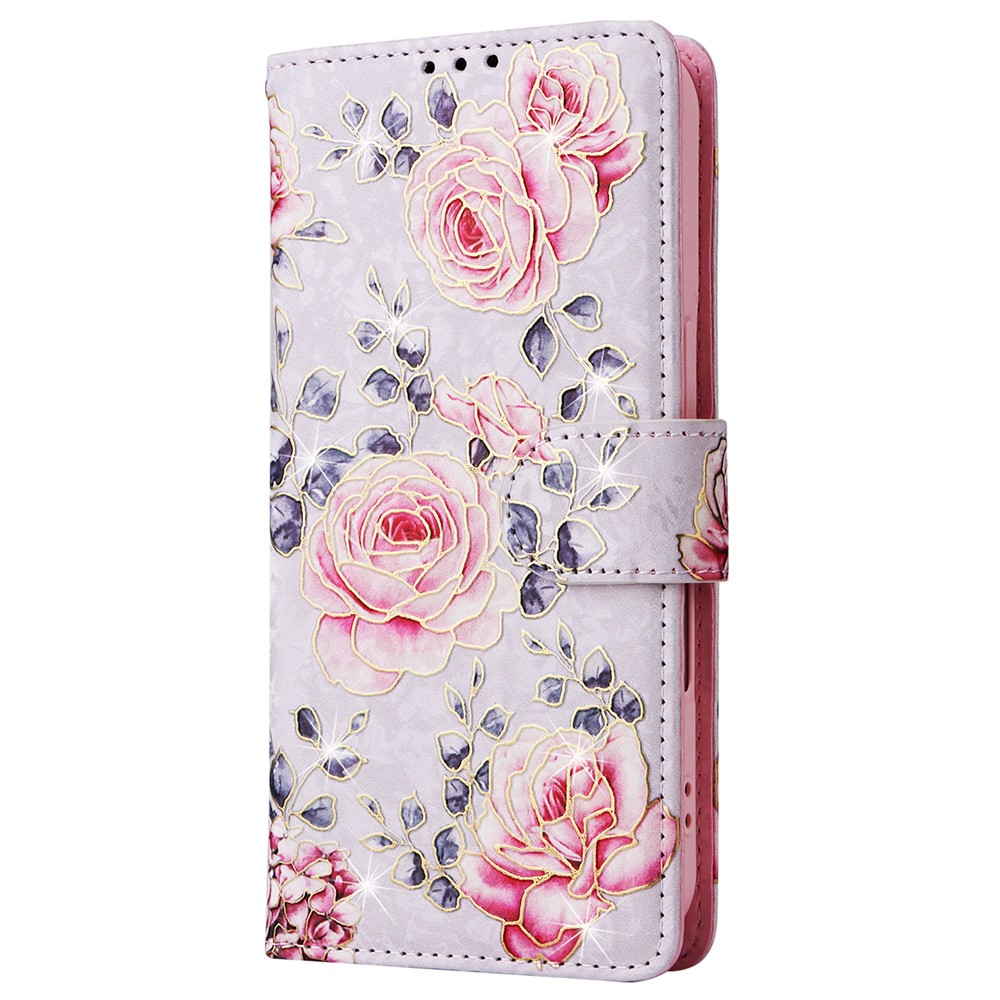  iPhone 16 Fodral RFID Läder Rosa Blommor