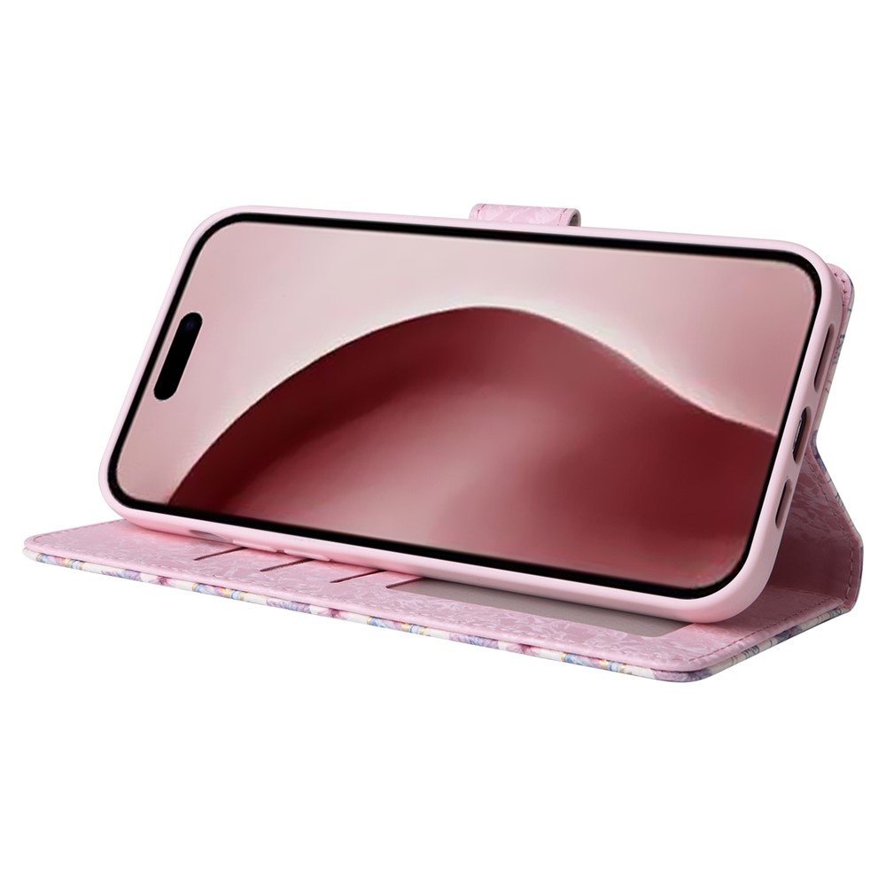 iPhone 16 Pro Fodral RFID Läder Fjärilar / Blommor