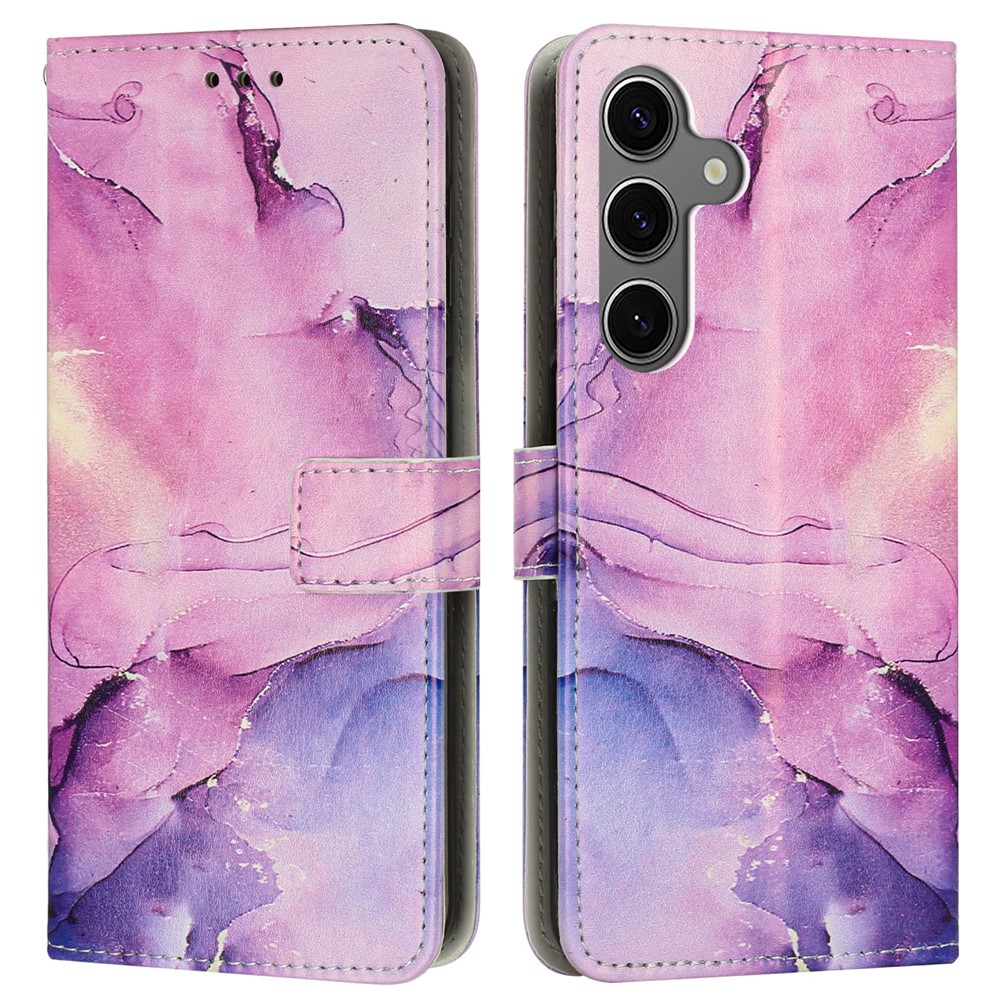  Samsung Galaxy A26/A17/A16 Fodral Läder Marmor Lila