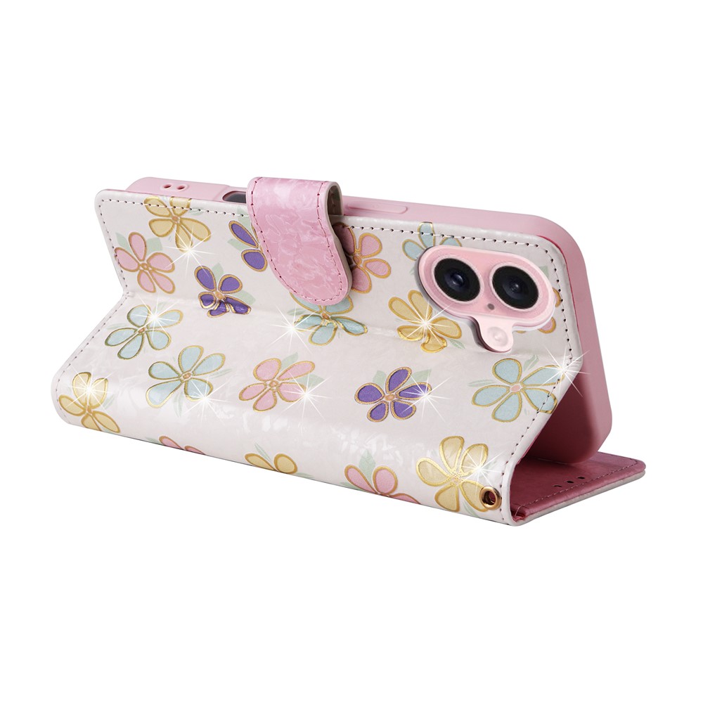  iPhone 17 Fodral RFID Läder Färgglada Blommor