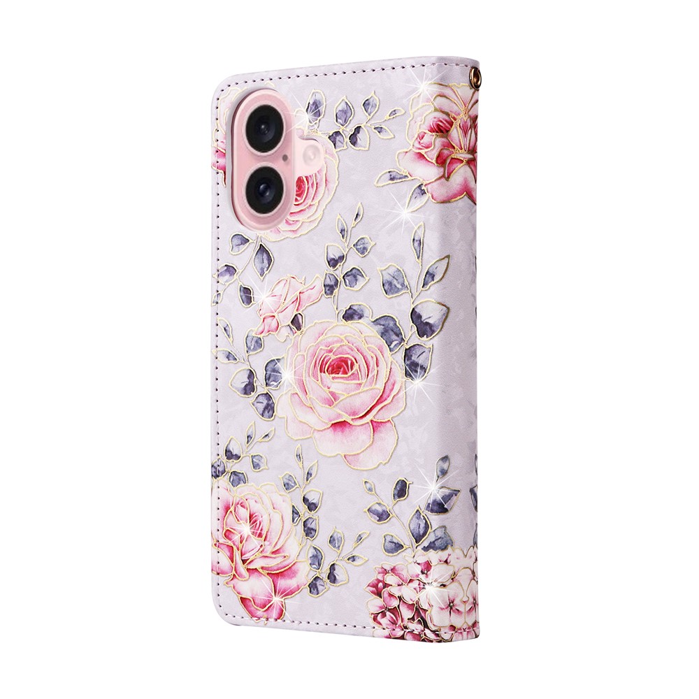  iPhone 17 Fodral RFID Läder Rosa Blommor