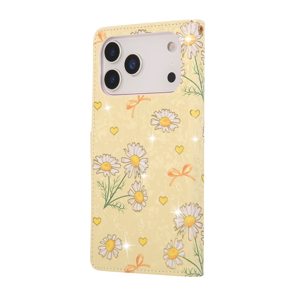  iPhone 17 Pro Fodral RFID Läder Yellow Daisy