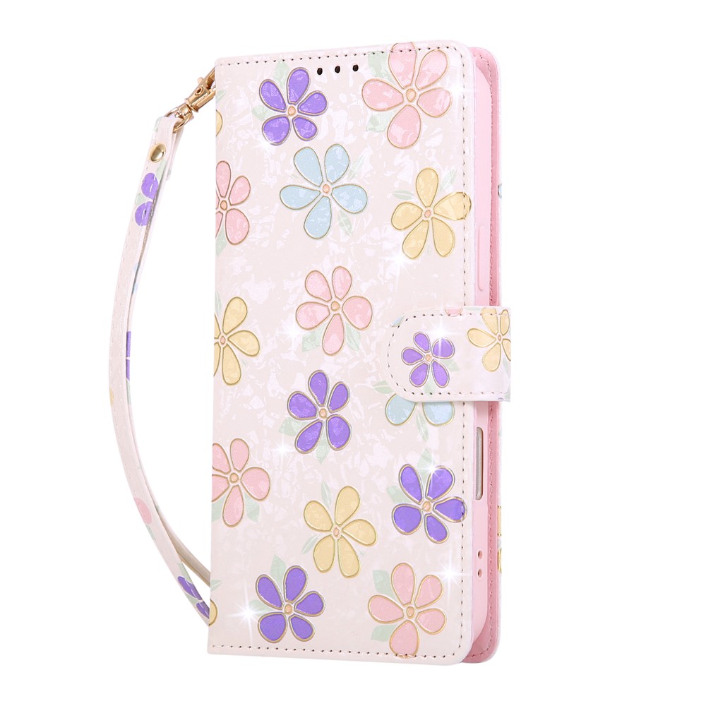 iPhone 17 Pro Fodral RFID Läder Färgglada Blommor