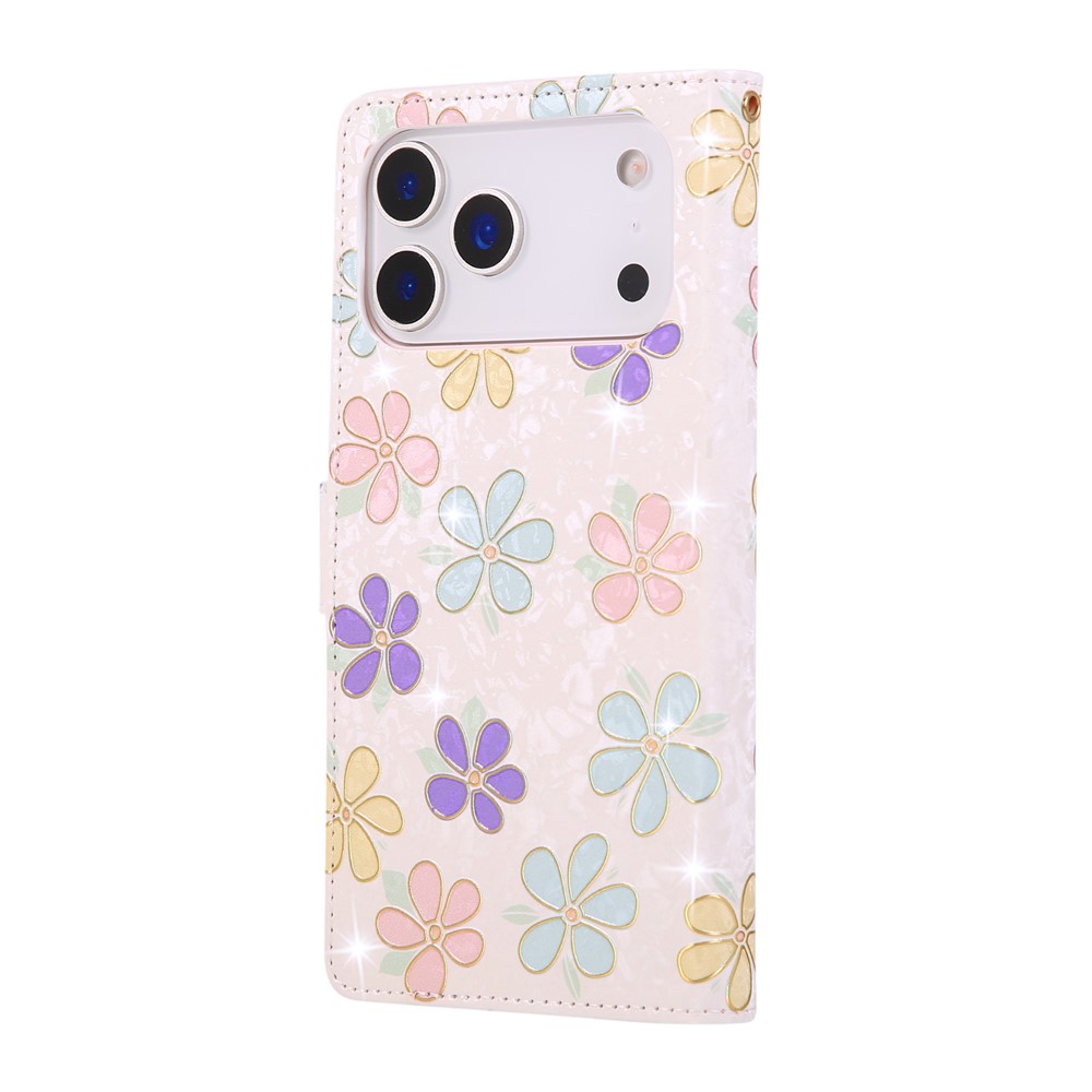  iPhone 17 Pro Fodral RFID Läder Färgglada Blommor