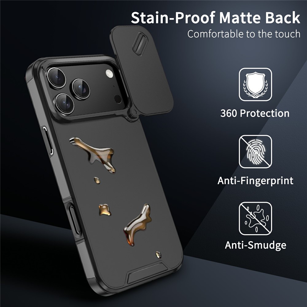  iPhone 17 Pro Skal Hybrid Armor CamCover Svart
