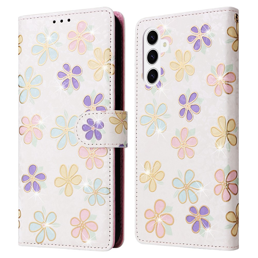  Samsung Galaxy S26 Plus Fodral RFID Läder Färgglada Blommor