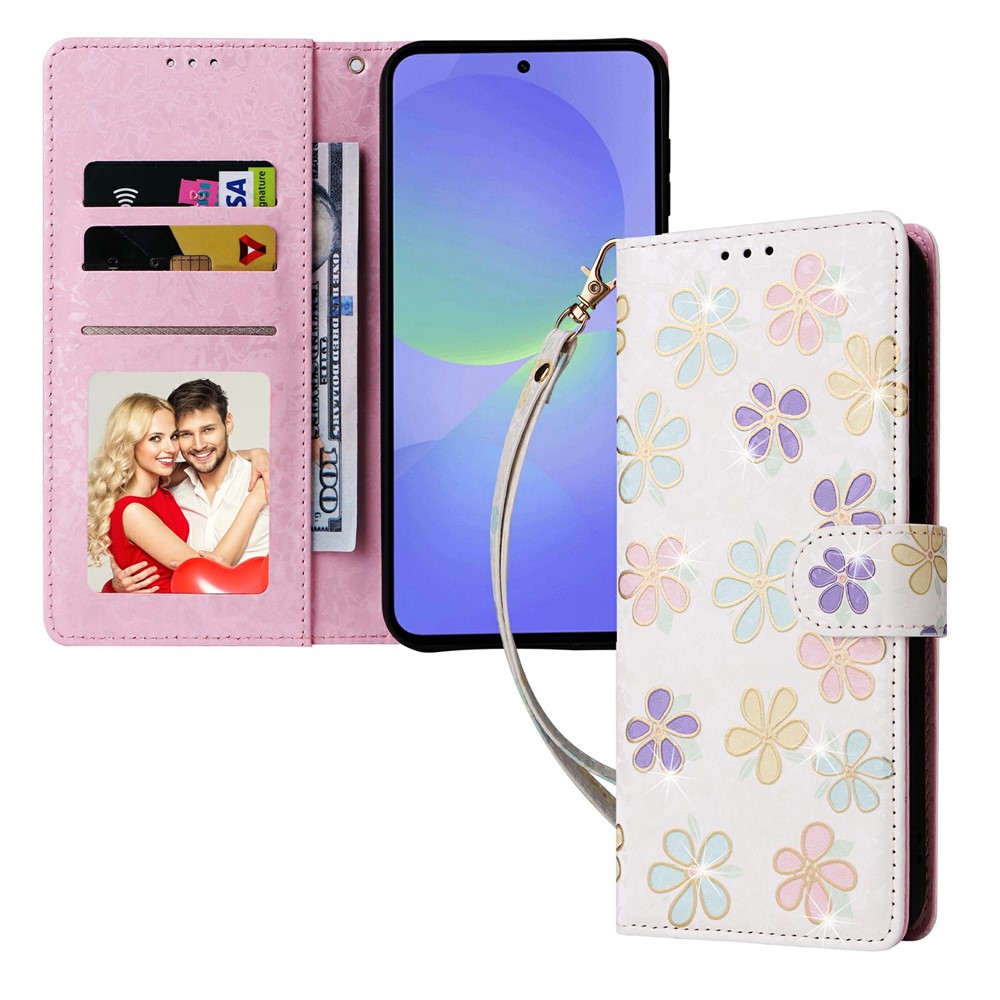  Samsung Galaxy A37 5G Fodral RFID Läder Färgglada Blommor