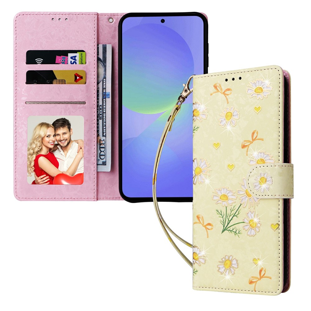  Samsung Galaxy A57 5G Fodral RFID Läder Yellow Daisy