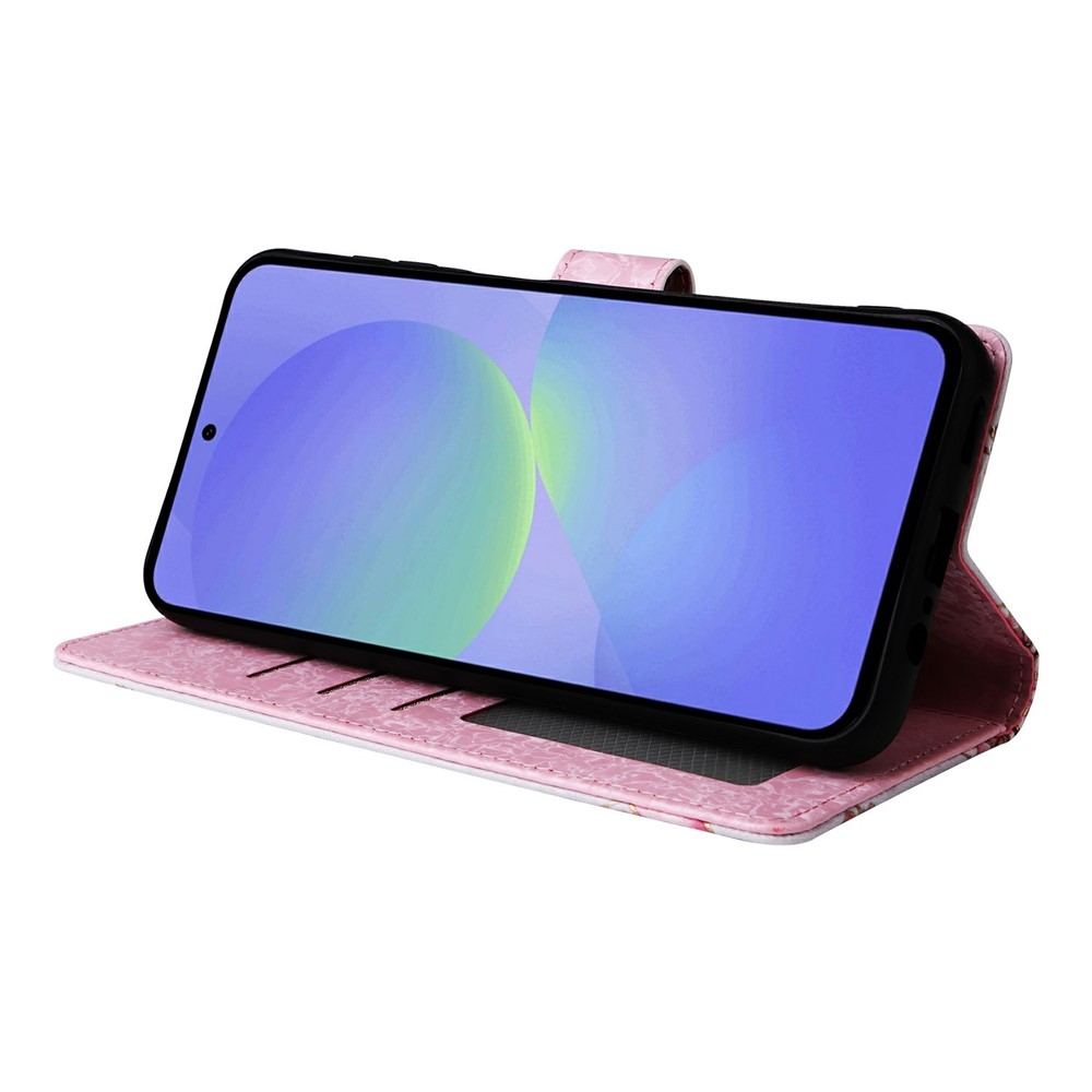  Samsung Galaxy A57 5G Fodral RFID Läder Rosa Blommor