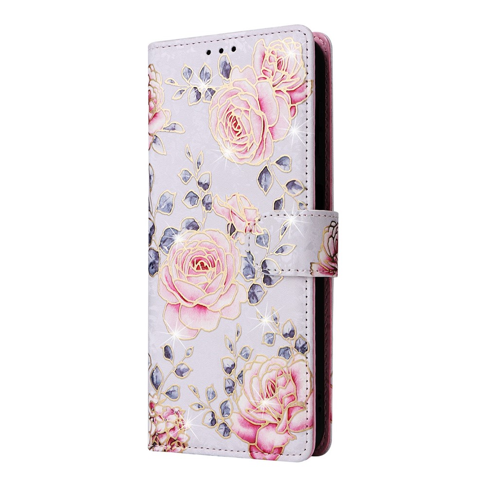  Samsung Galaxy A57 5G Fodral RFID Läder Rosa Blommor