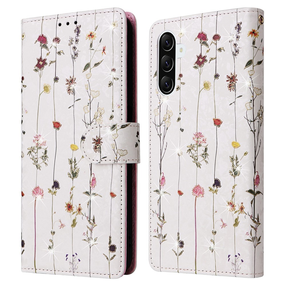  Samsung Galaxy A57 5G Fodral RFID Läder Små Blommor