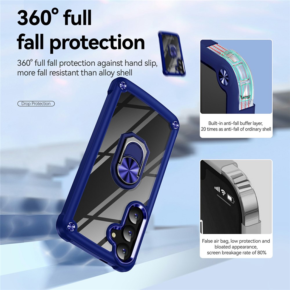  Samsung Galaxy S26 Skal Shockproof Ring Hybrid Blå