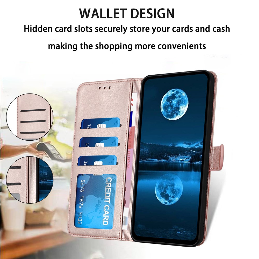  Samsung Galaxy S26 Fodral Läder Roséguld