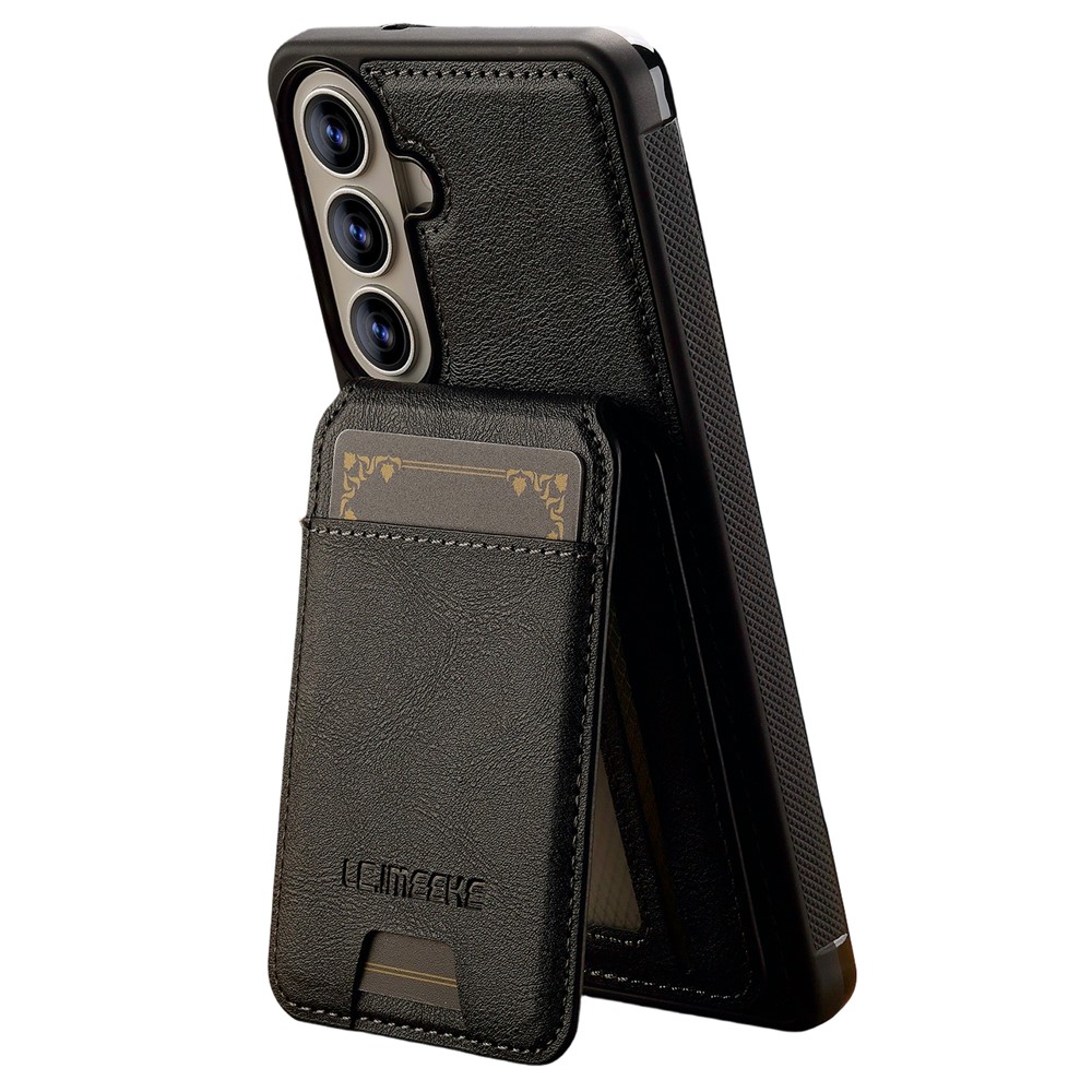 LC.IMEEKE LC.IMEEKE Galaxy S26 Skal Med Avtagbar Korthållare Läder Svart