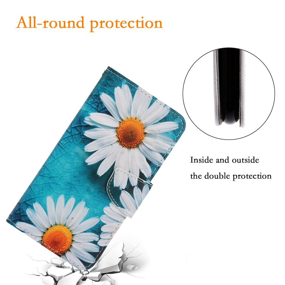  Samsung Galaxy S26 Fodral Med Tryck Vita Blommor