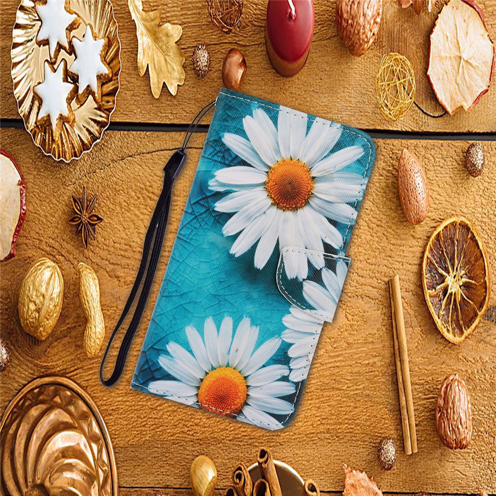  Samsung Galaxy S26 Fodral Med Tryck Vita Blommor