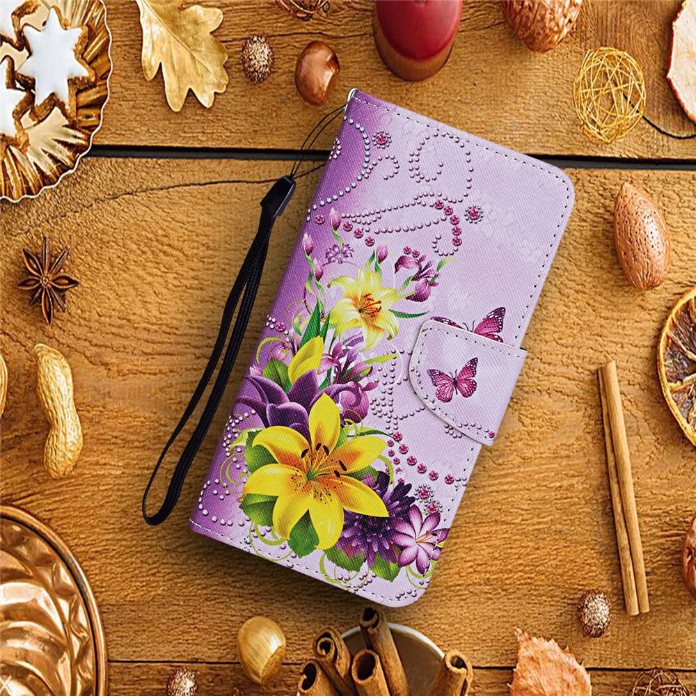  Samsung Galaxy S26 Fodral Med Tryck Blommor / Fjärilar