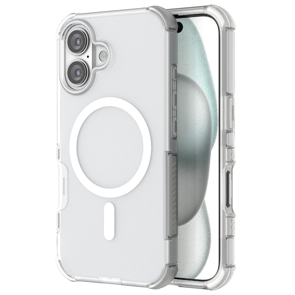  iPhone 16 Skal MagSafe Shockproof Hybrid Vit